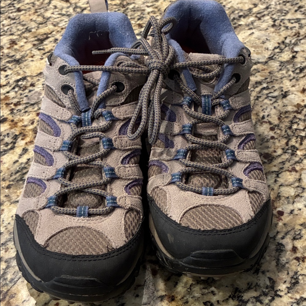 Merrell Continuum Gray and Purple Outdoor hiking sneakers. Waterproof. Like new